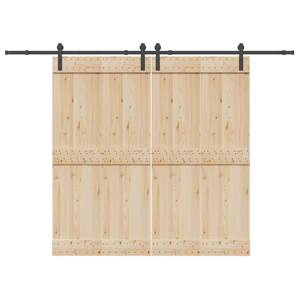 Vidaxxl Box mit Teilen für Schiebetür 305 cm Stahl schwarz