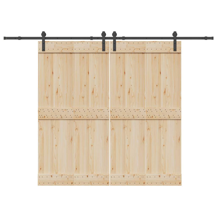 Vidaxxl Box mit Teilen für Schiebetür 305 cm Stahl schwarz
