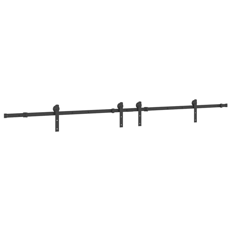 Vidaxxl Box mit Teilen für Schiebetür 427 cm Stahl schwarz