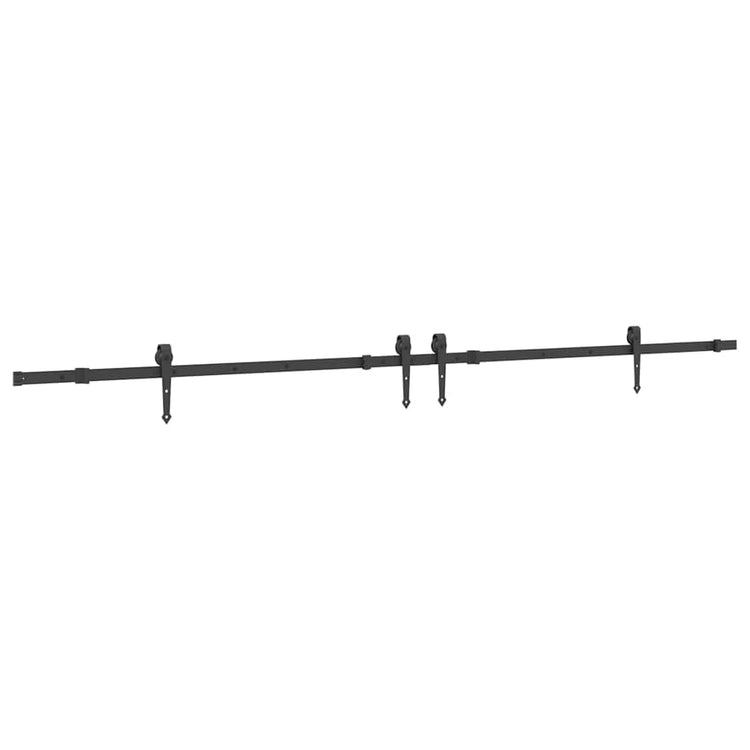 Vidaxxl Box mit Teilen für Schiebetür 305 cm Stahl schwarz