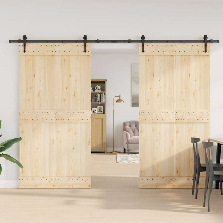 Vidaxxl Box mit Teilen für Schiebetür 305 cm Stahl schwarz
