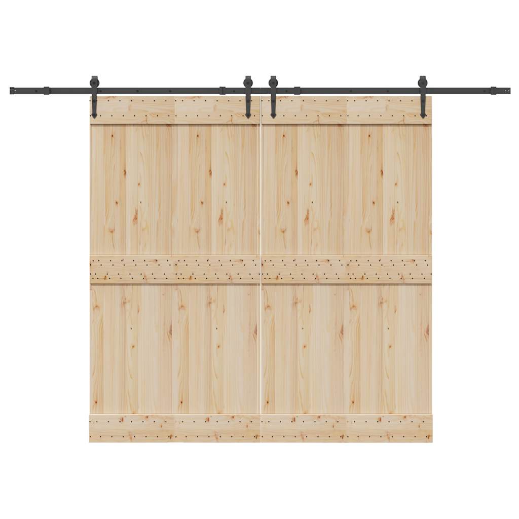Vidaxxl Box mit Teilen für Schiebetür 305 cm Stahl schwarz