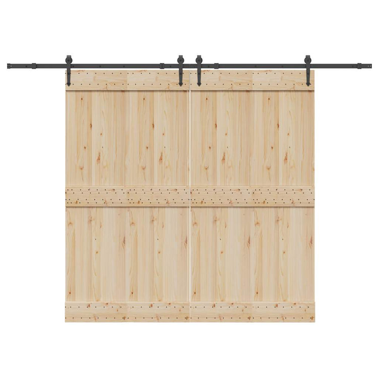 Vidaxxl Box mit Teilen für Schiebetür 305 cm Stahl schwarz