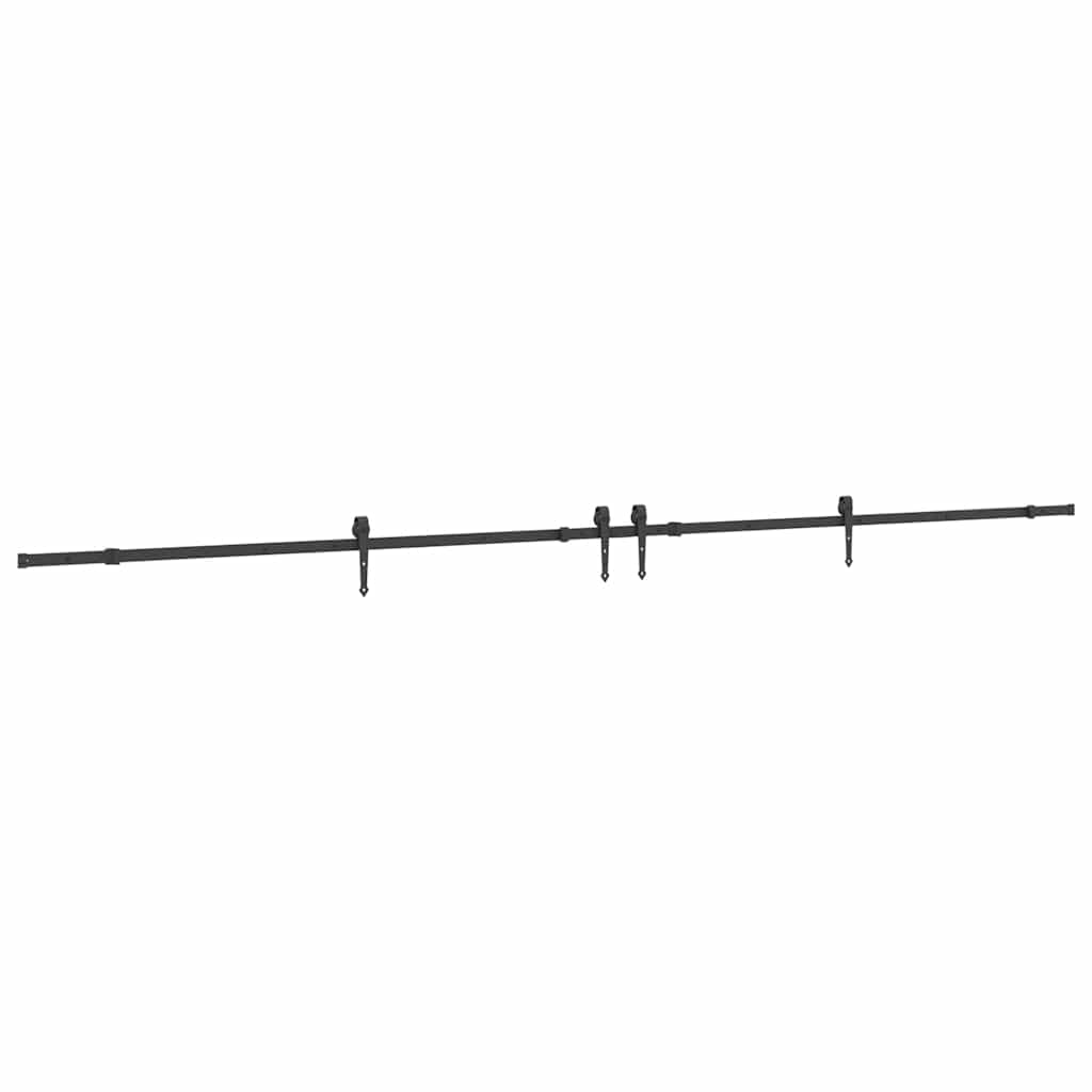 Vidaxxl Box mit Teilen für Schiebetür 427 cm Stahl schwarz