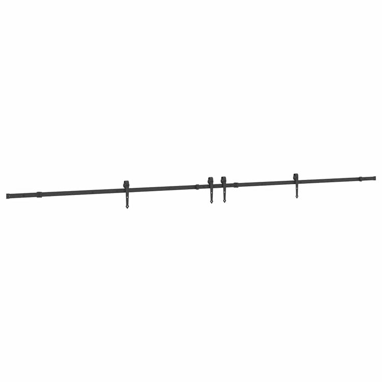 Vidaxxl Box mit Teilen für Schiebetür 427 cm Stahl schwarz