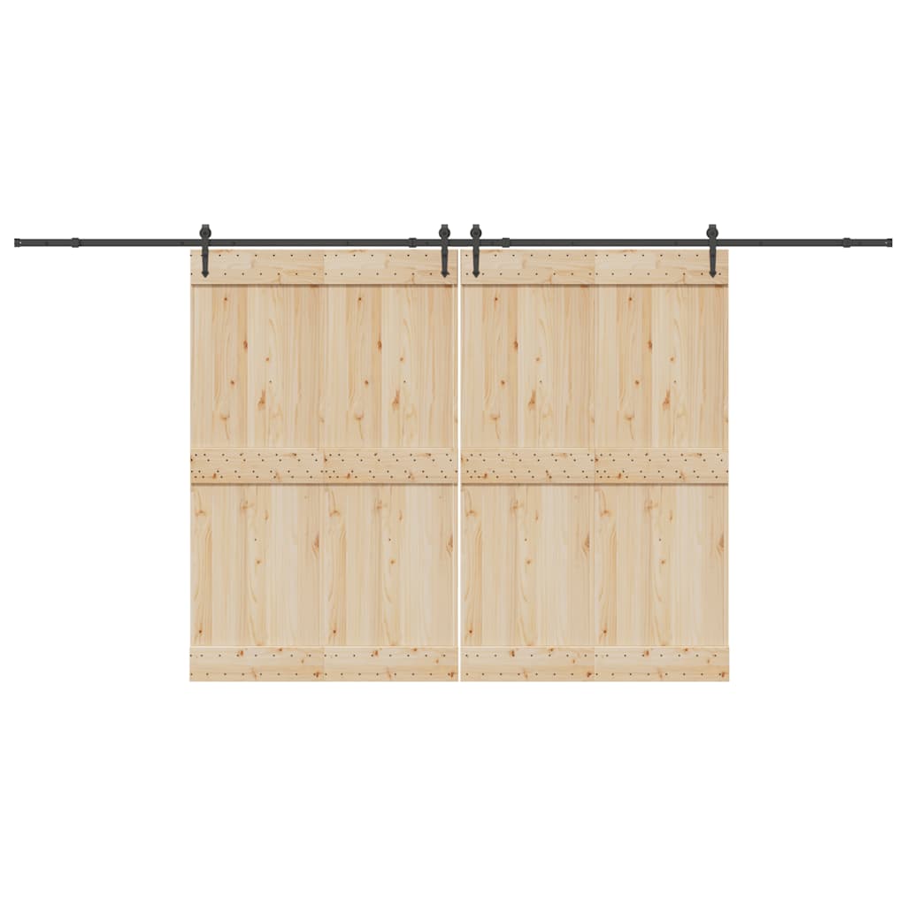 Vidaxxl Box mit Teilen für Schiebetür 427 cm Stahl schwarz