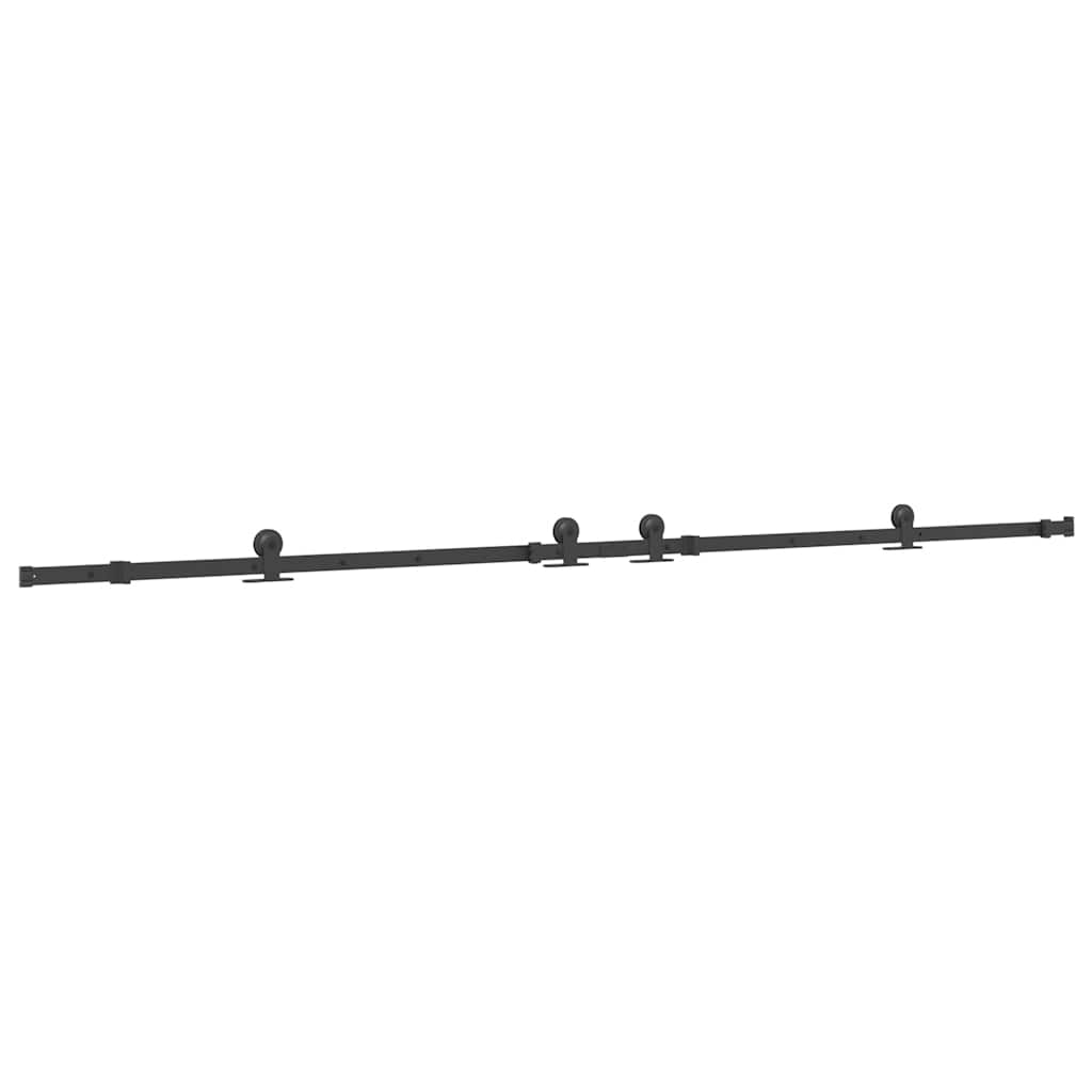 Vidaxxl Box mit Teilen für Schiebetür 305 cm Stahl schwarz
