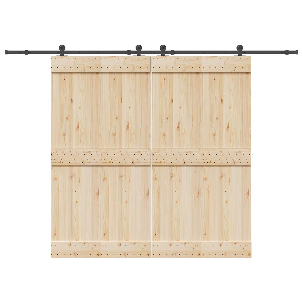Vidaxxl Box mit Teilen für Schiebetür 305 cm Stahl schwarz