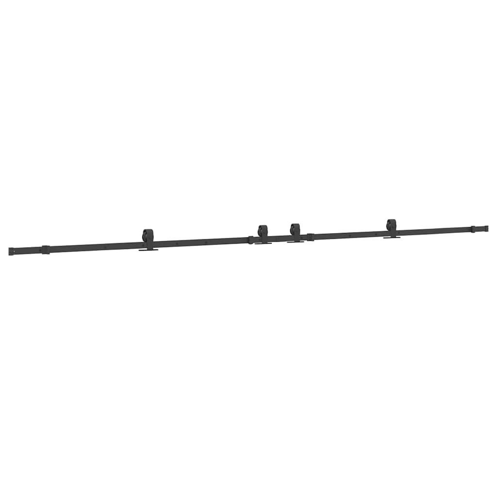 Vidaxxl Box mit Teilen für Schiebetür 366 cm Stahl schwarz