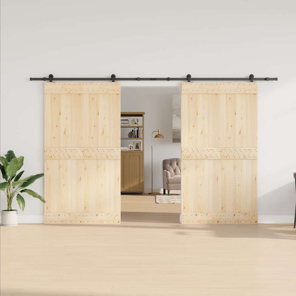 Vidaxxl Box mit Teilen für Schiebetür 366 cm Stahl schwarz
