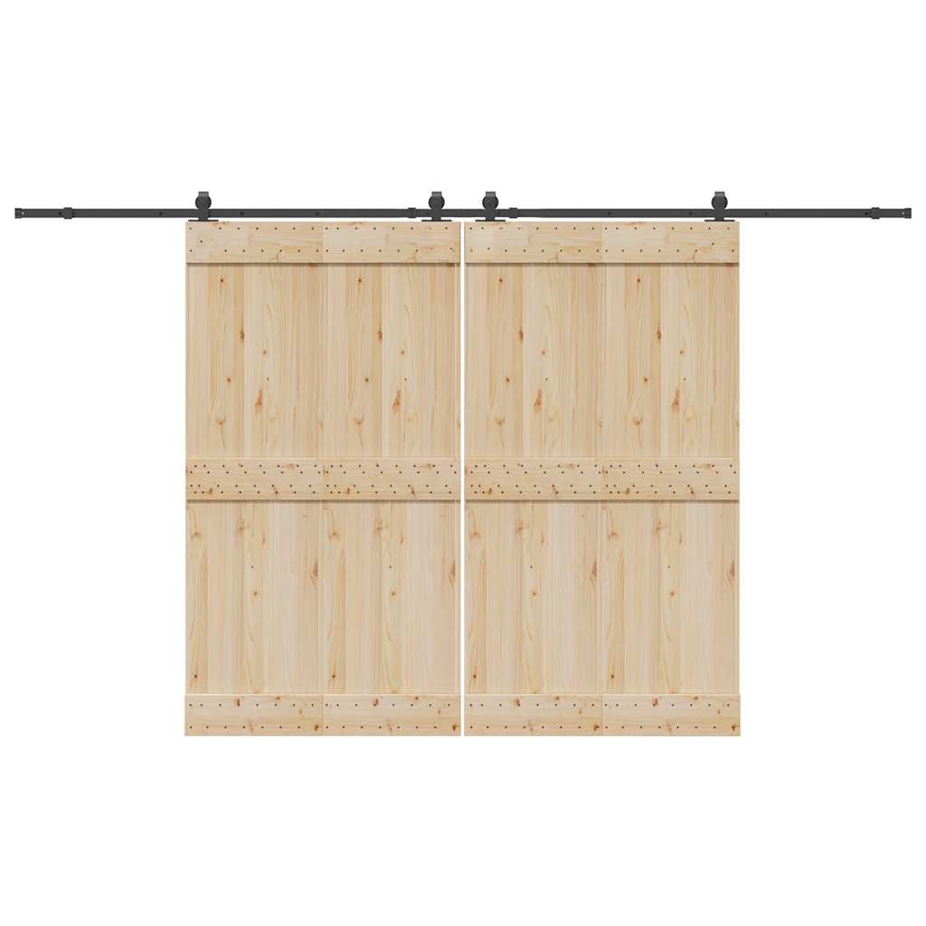 Vidaxxl Box mit Teilen für Schiebetür 366 cm Stahl schwarz