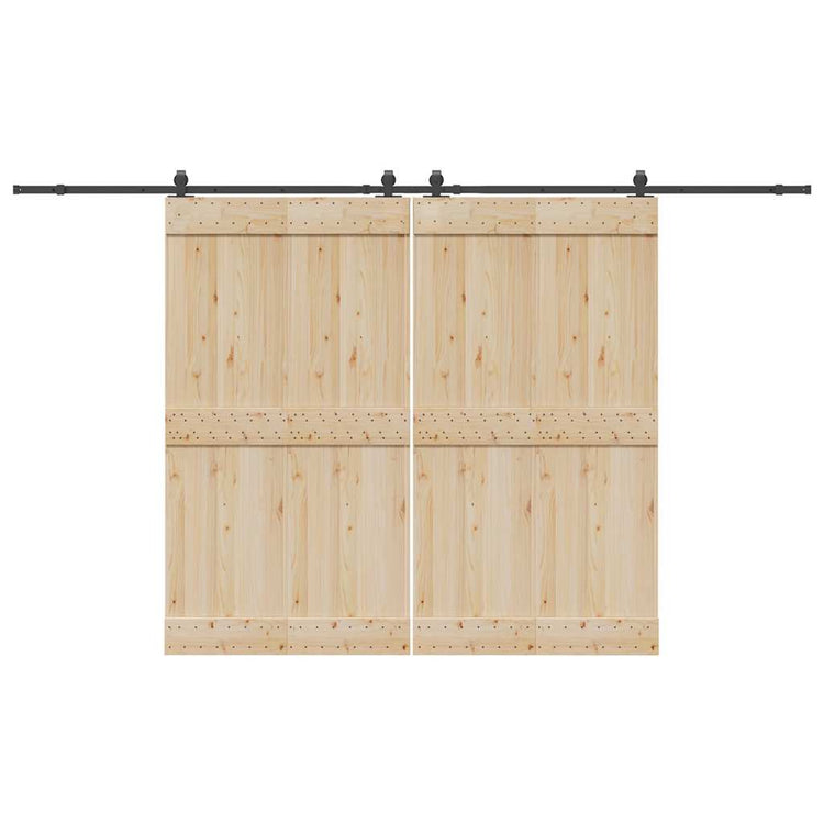 Vidaxxl Box mit Teilen für Schiebetür 366 cm Stahl schwarz