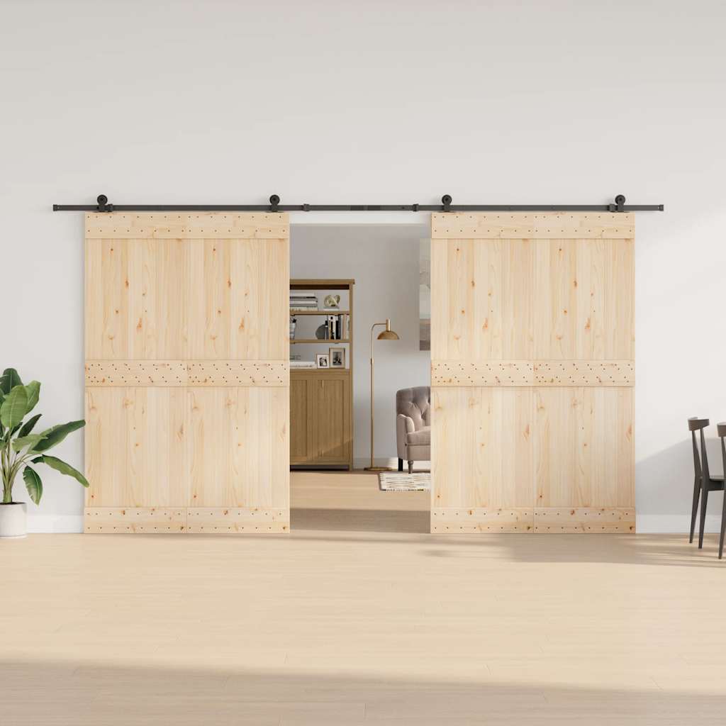 Vidaxxl Box mit Teilen für Schiebetür 400 cm Stahl schwarz
