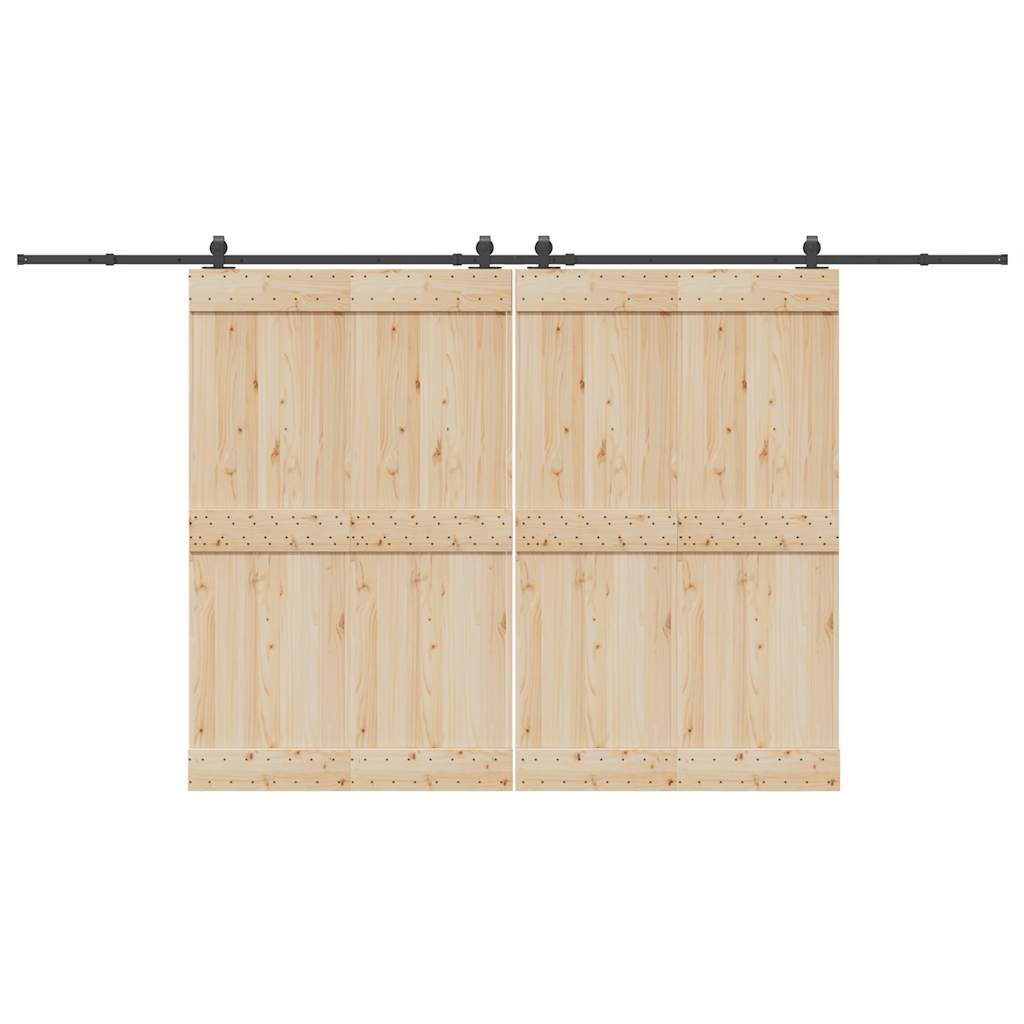 Vidaxxl Box mit Teilen für Schiebetür 400 cm Stahl schwarz