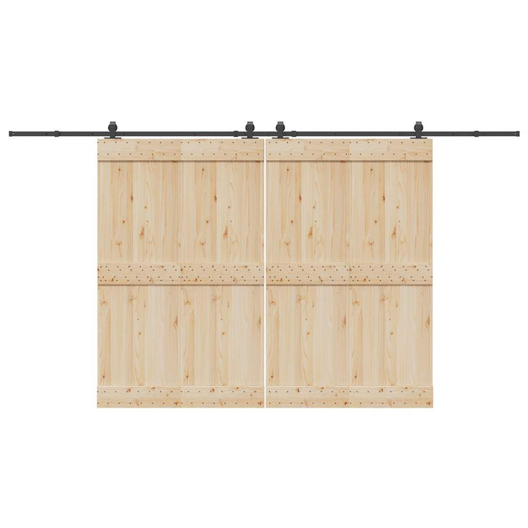 Vidaxxl Box mit Teilen für Schiebetür 400 cm Stahl schwarz