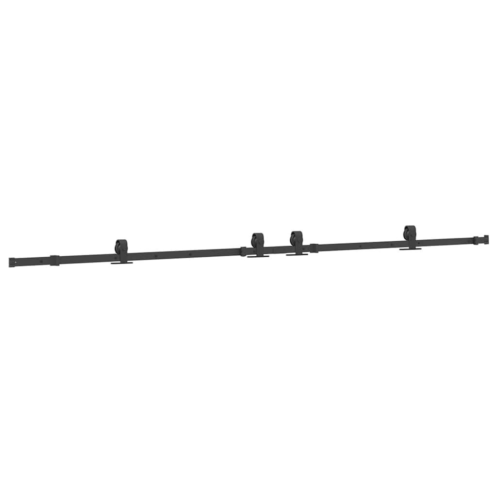 Vidaxxl Box mit Teilen für Schiebetür 305 cm Stahl schwarz