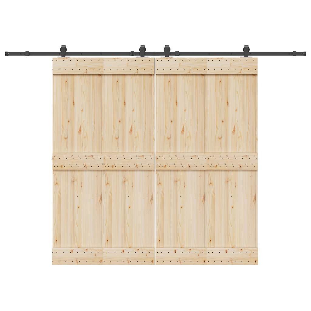 Vidaxxl Box mit Teilen für Schiebetür 305 cm Stahl schwarz