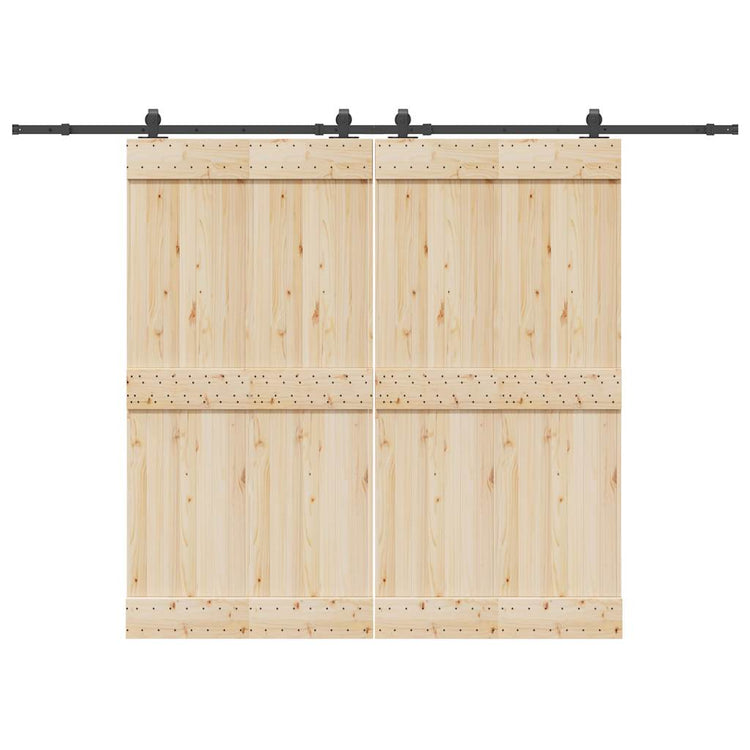 Vidaxxl Box mit Teilen für Schiebetür 305 cm Stahl schwarz