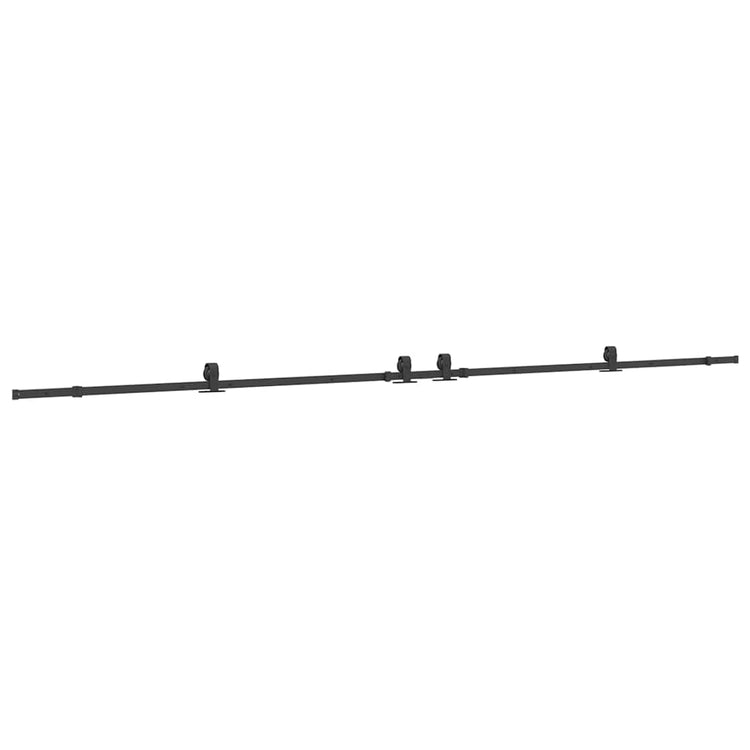 Vidaxxl Box mit Teilen für Schiebetür 427 cm Stahl schwarz