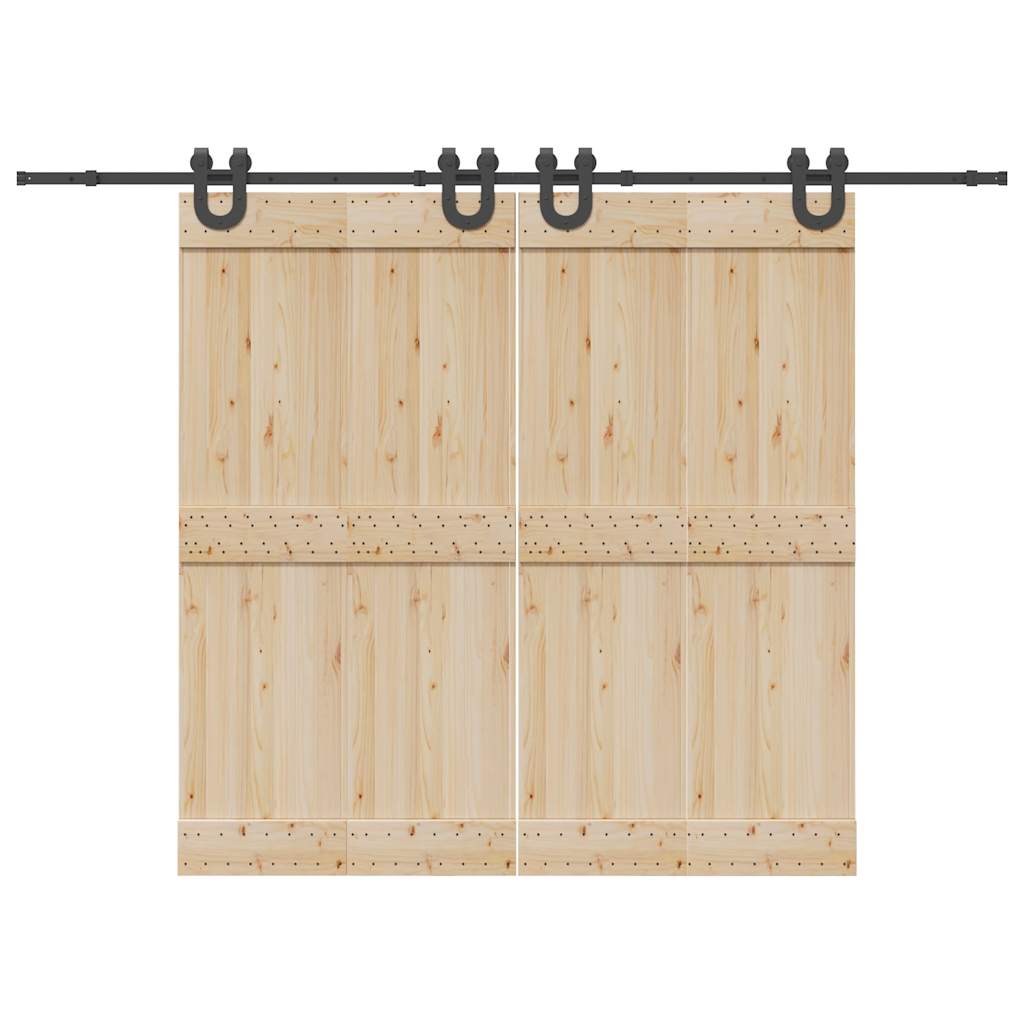 Vidaxxl Box mit Teilen für Schiebetür 366 cm Stahl schwarz