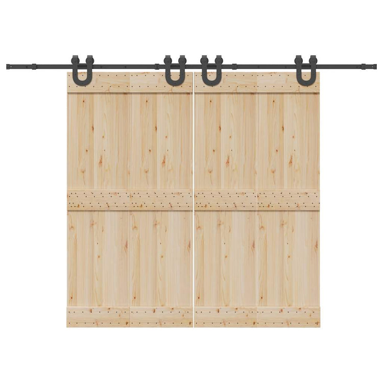 Vidaxxl Box mit Teilen für Schiebetür 366 cm Stahl schwarz