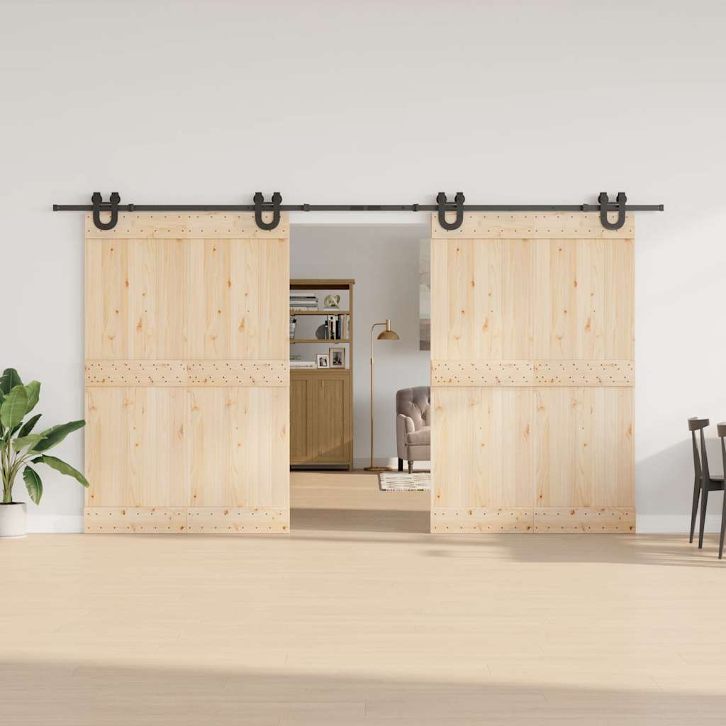 Vidaxxl Box mit Teilen für Schiebetür 400 cm Stahl schwarz
