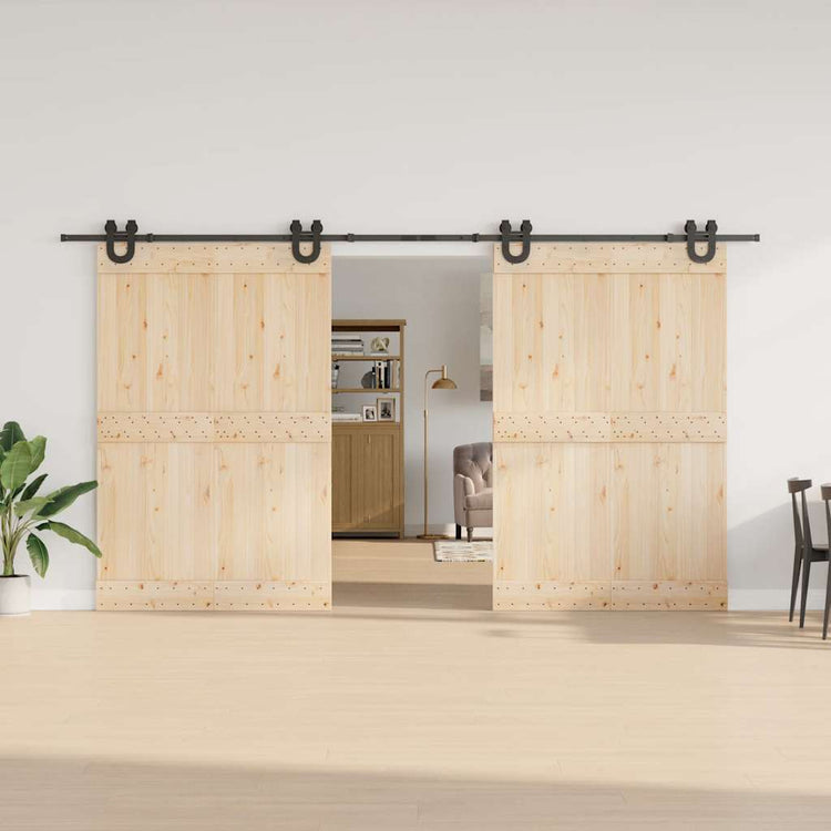 Vidaxxl Box mit Teilen für Schiebetür 400 cm Stahl schwarz