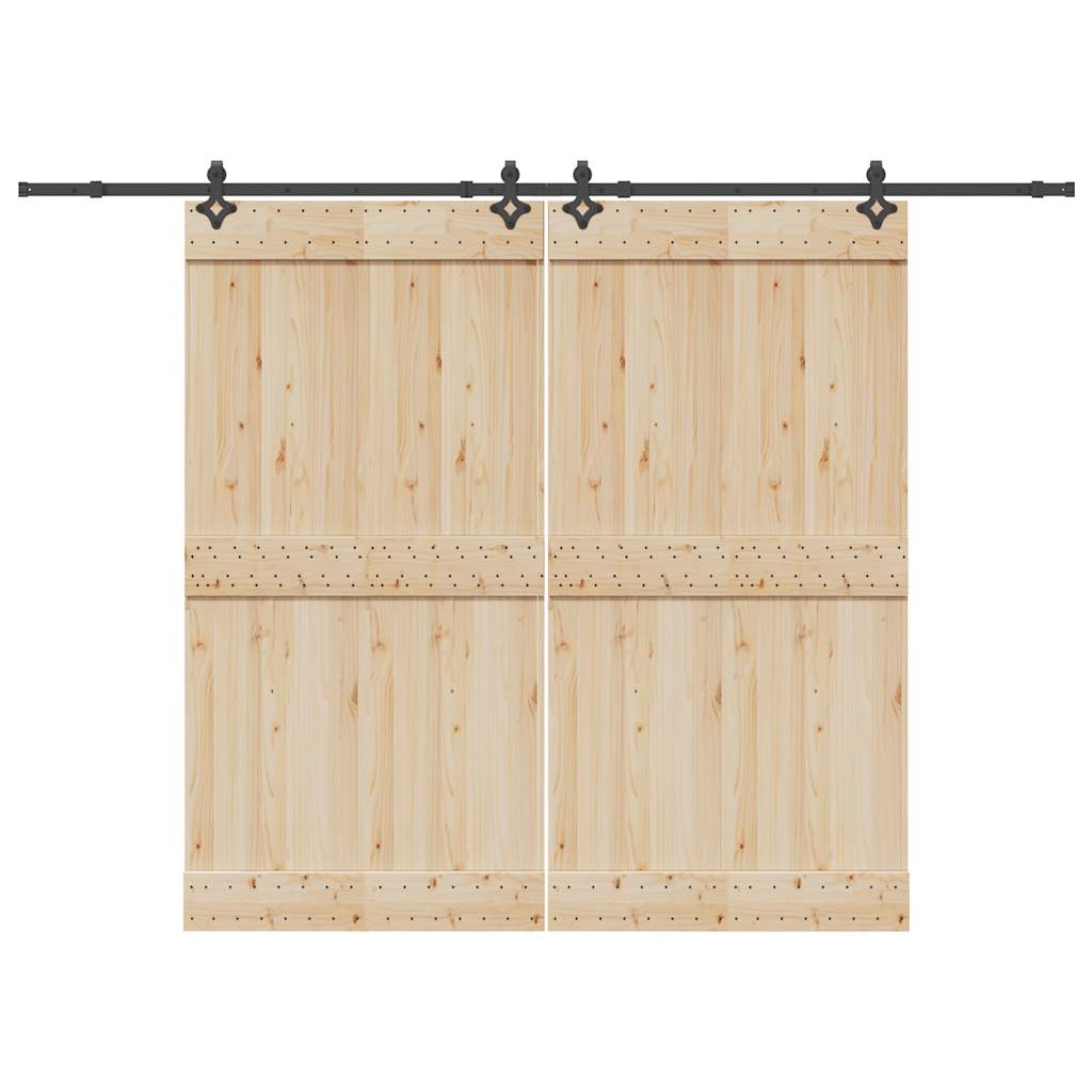 Vidaxxl Box mit Teilen für Schiebetür 305 cm Stahl schwarz