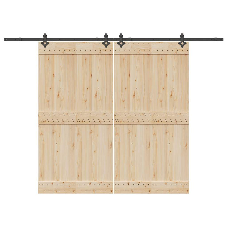 Vidaxxl Box mit Teilen für Schiebetür 305 cm Stahl schwarz