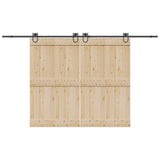 Vidaxxl Box mit Teilen für Schiebetür 366 cm Stahl schwarz - afbeelding 1