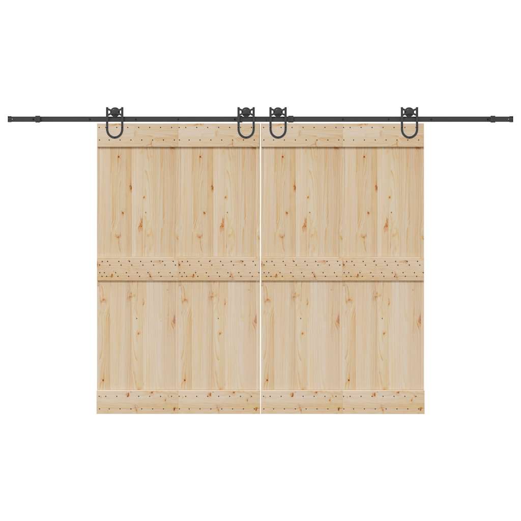 Vidaxxl Box mit Teilen für Schiebetür 366 cm Stahl schwarz