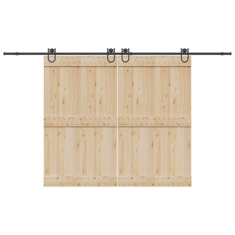 Vidaxxl Box mit Teilen für Schiebetür 366 cm Stahl schwarz
