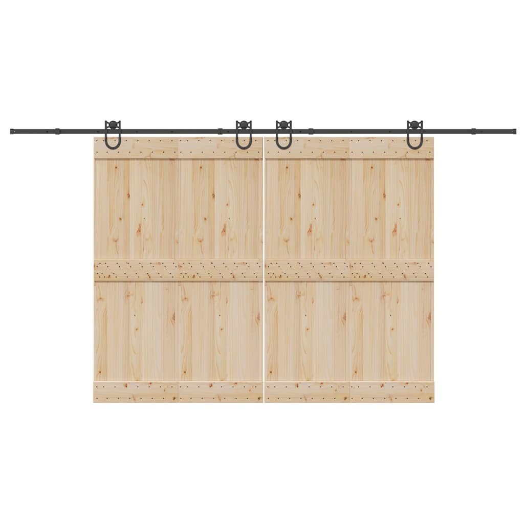 Vidaxxl Box mit Teilen für Schiebetür 400 cm Stahl schwarz