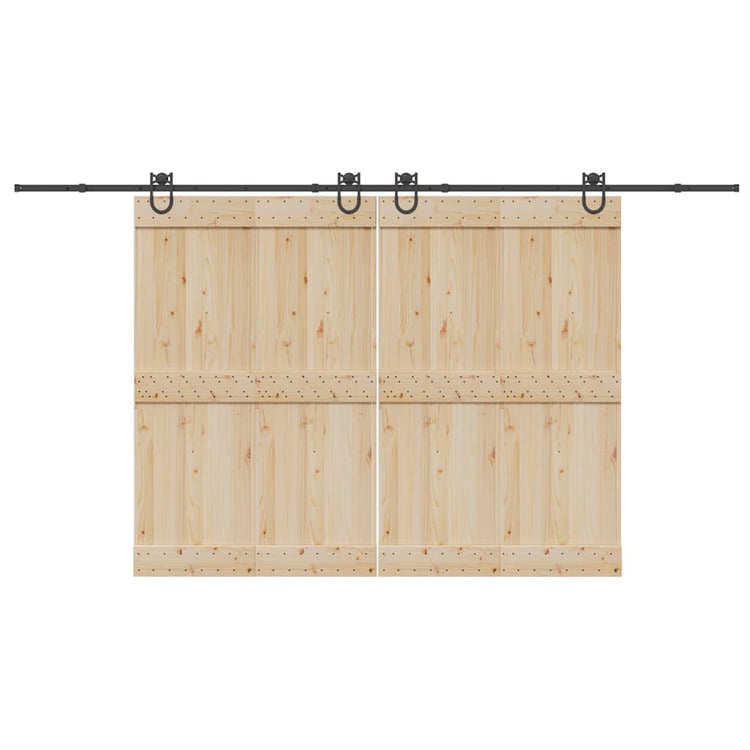 Vidaxxl Box mit Teilen für Schiebetür 400 cm Stahl schwarz