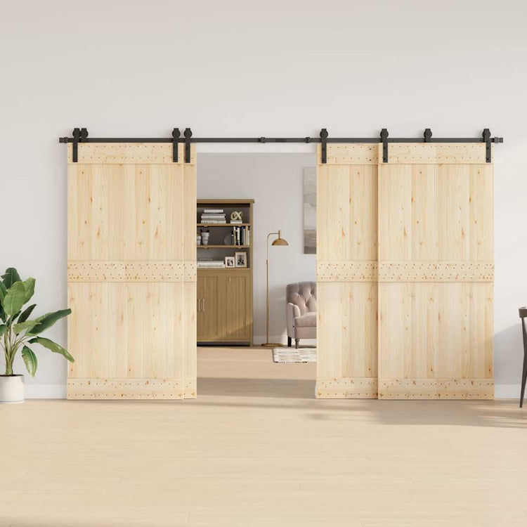Vidaxxl Box mit Teilen für Schiebetür 366 cm Stahl schwarz