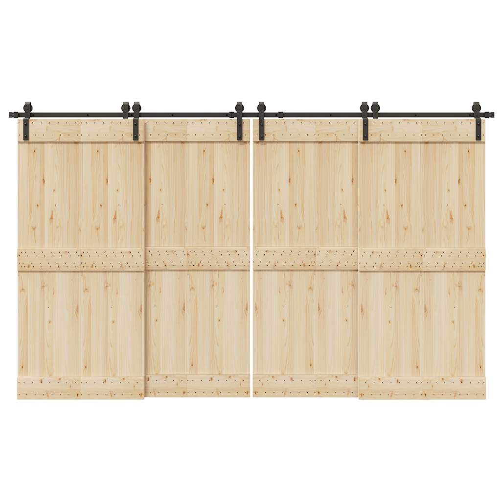 Vidaxxl Box mit Teilen für Schiebetür 366 cm Stahl schwarz