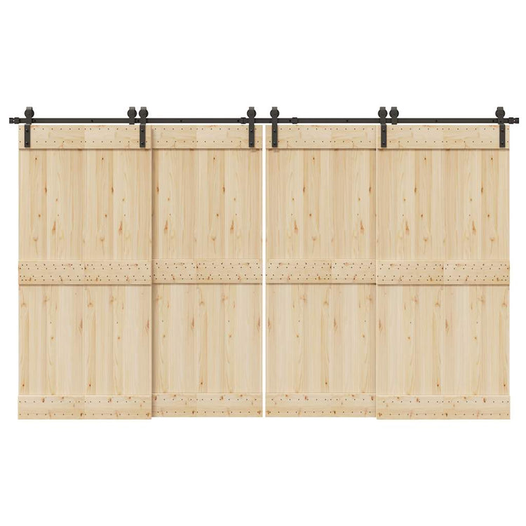 Vidaxxl Box mit Teilen für Schiebetür 366 cm Stahl schwarz