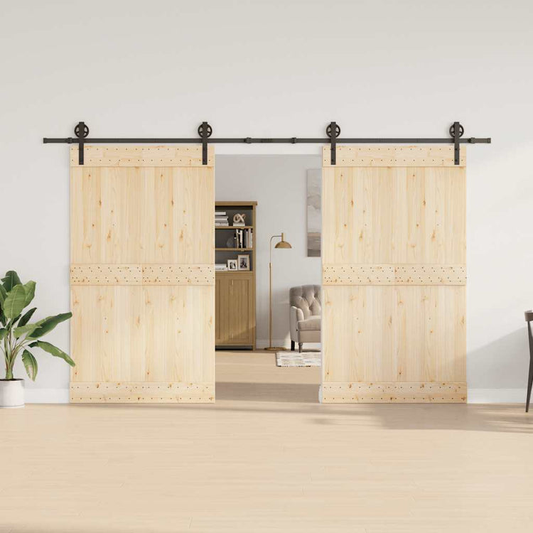 Vidaxxl Box mit Teilen für Schiebetür 366 cm Stahl schwarz