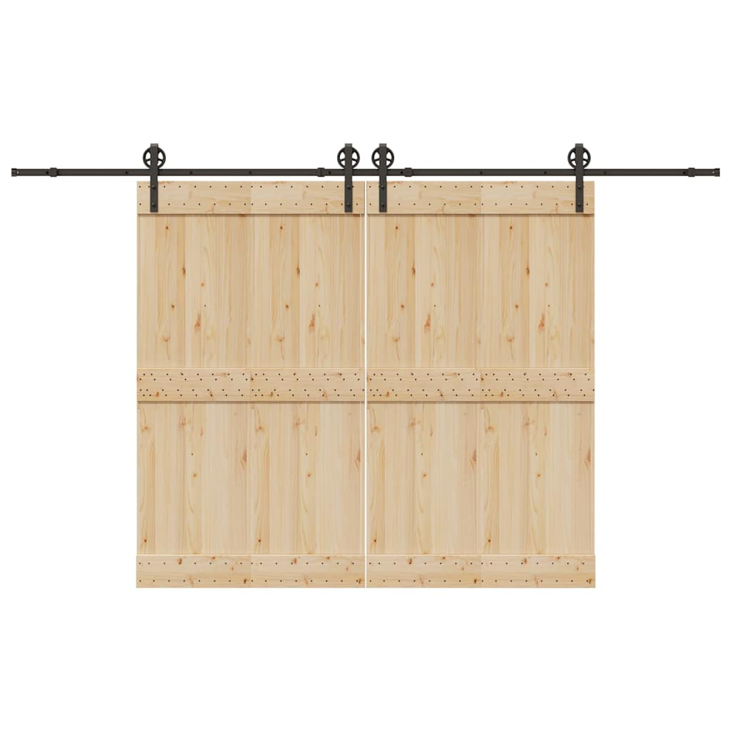 Vidaxxl Box mit Teilen für Schiebetür 366 cm Stahl schwarz