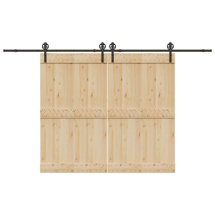 Vidaxxl Box mit Teilen für Schiebetür 366 cm Stahl schwarz