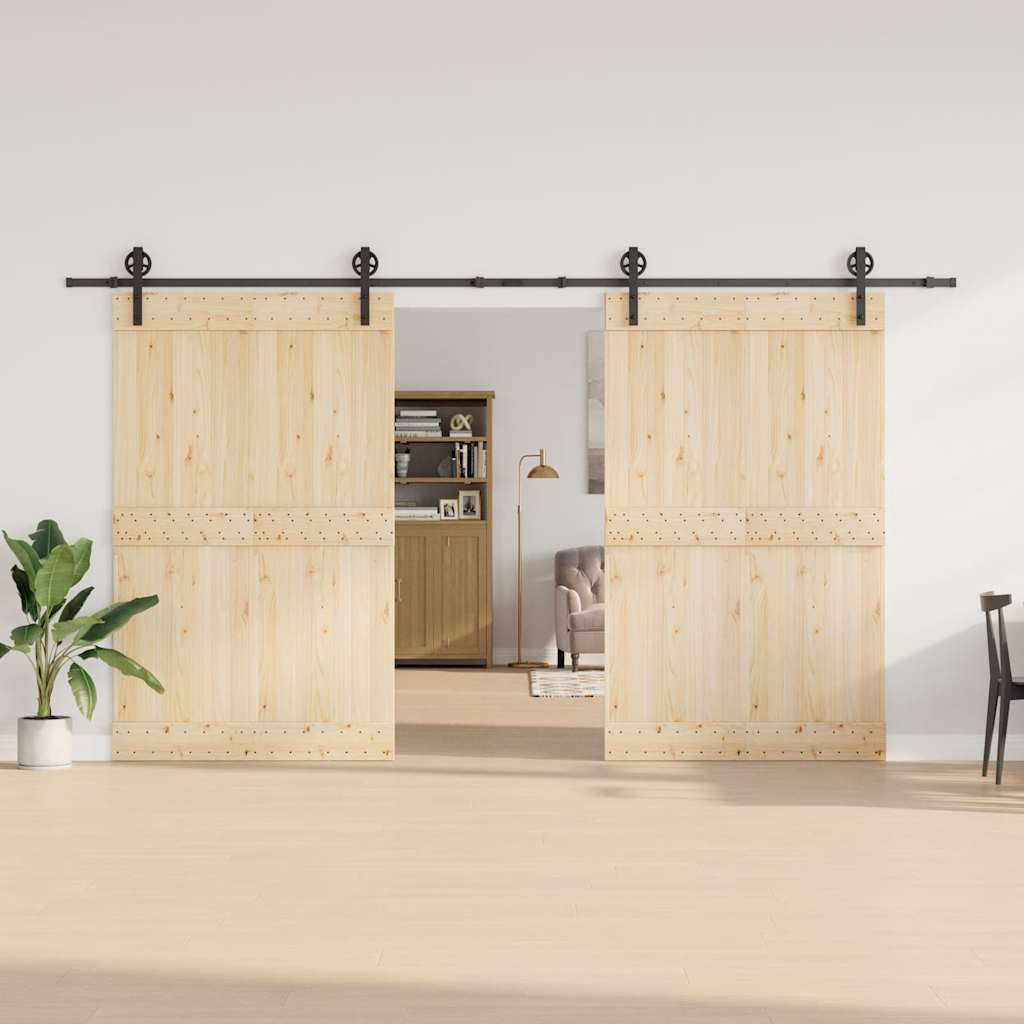 Vidaxxl Box mit Teilen für Schiebetür 400 cm Stahl schwarz