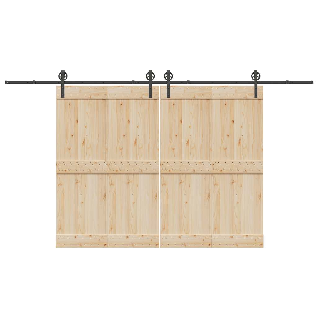 Vidaxxl Box mit Teilen für Schiebetür 400 cm Stahl schwarz