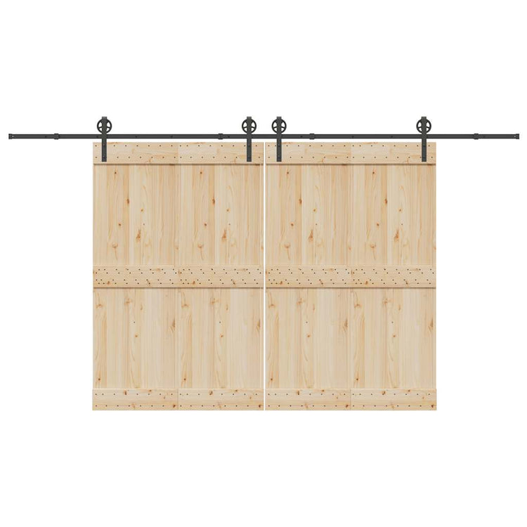 Vidaxxl Box mit Teilen für Schiebetür 400 cm Stahl schwarz
