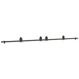 Vidaxxl Box mit Teilen für Schiebetür 366 cm Stahl schwarz - afbeelding 2