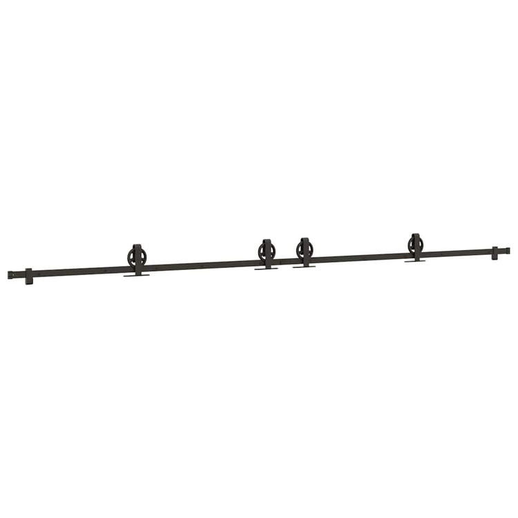 Vidaxxl Box mit Teilen für Schiebetür 366 cm Stahl schwarz