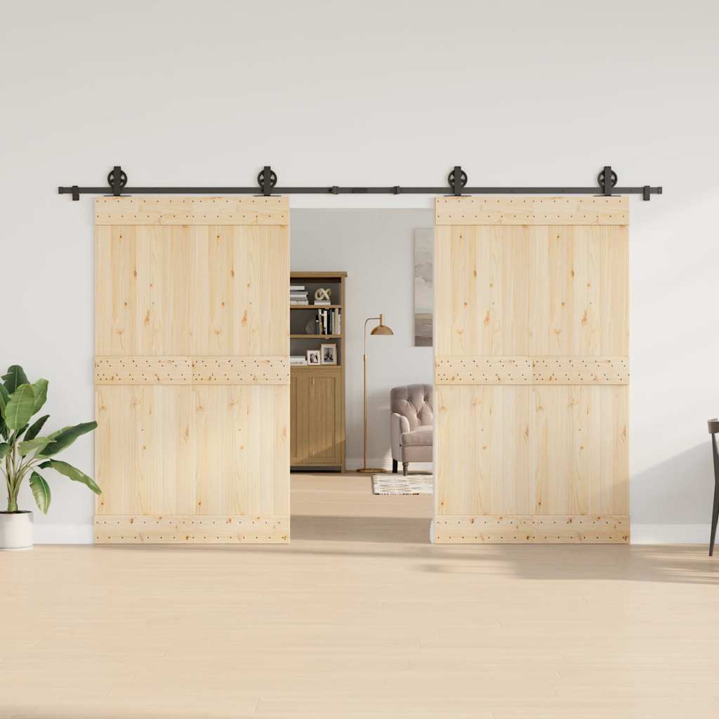 Vidaxxl Box mit Teilen für Schiebetür 366 cm Stahl schwarz