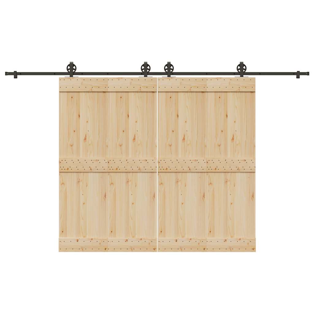 Vidaxxl Box mit Teilen für Schiebetür 366 cm Stahl schwarz