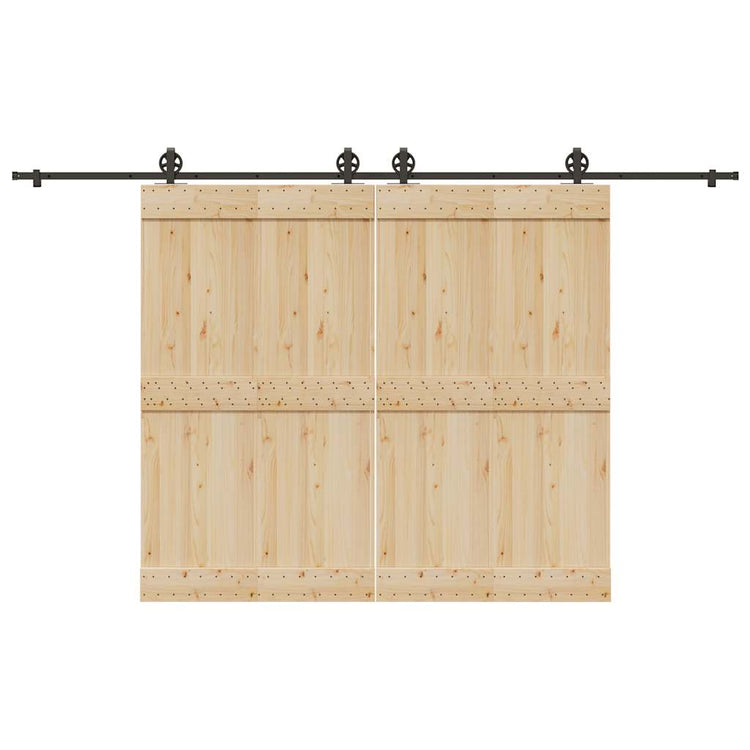 Vidaxxl Box mit Teilen für Schiebetür 366 cm Stahl schwarz