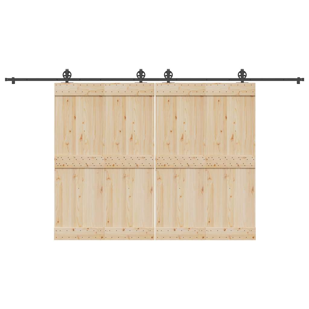 Vidaxxl Box mit Teilen für Schiebetür 400 cm Stahl schwarz