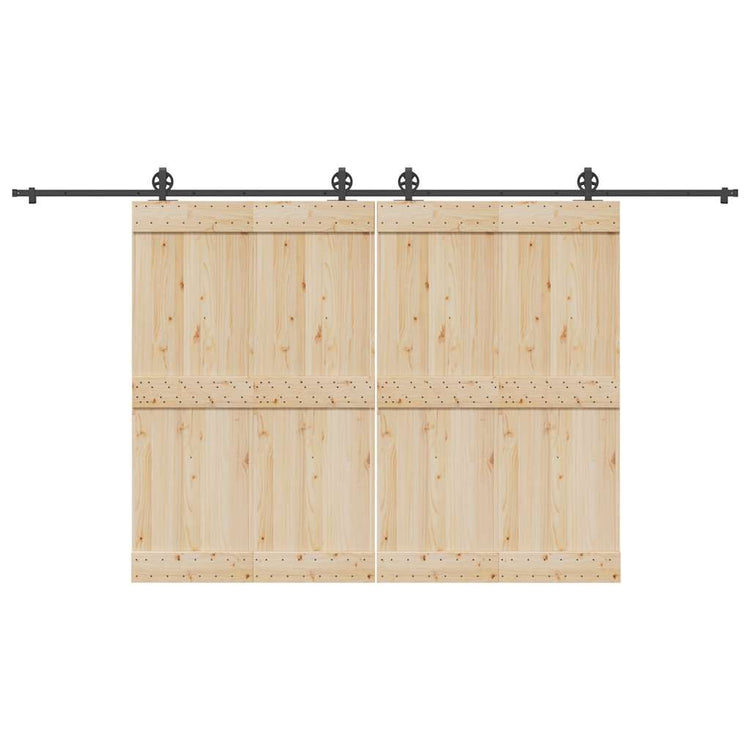 Vidaxxl Box mit Teilen für Schiebetür 400 cm Stahl schwarz